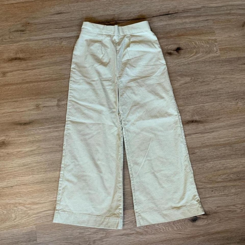 Rare Roxanna Moix wide leg striped‎ green white pants - size 2 womens